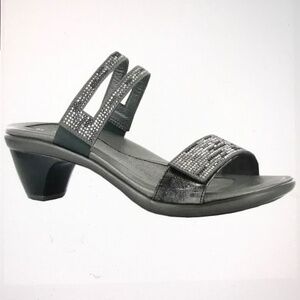 NAOT Temper Slide Sandals NEW Metallic Black Leather Women’s Size 6